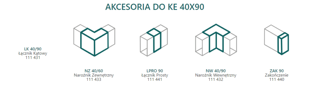 Narożniki do kanału 60X90 - rysunki