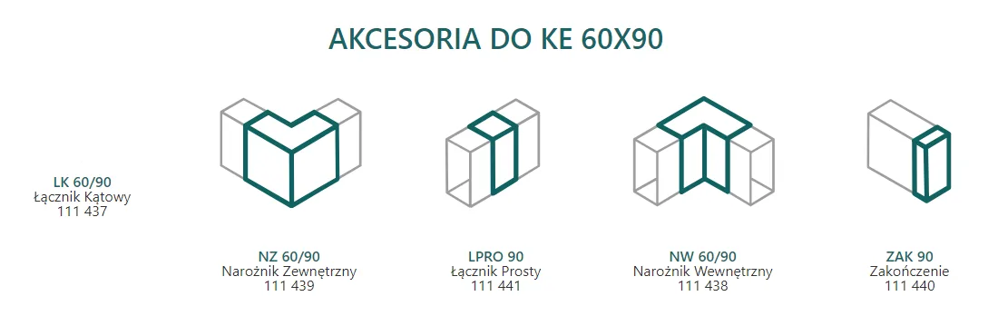 AKS Zielonka kanał elektroinstalacyjny KE 60/90 2 AKCESORIA