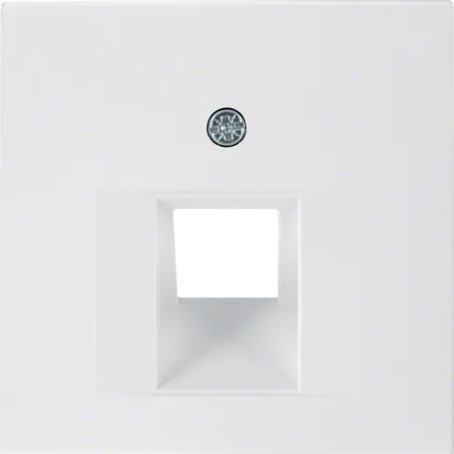 Berker B. Kwadrat płytka czołowa do gniazda przyłączeniowego UAE komputer, telefon biała 1 Płytka czołowa do gniazda przyłączeniowego UAE komputer