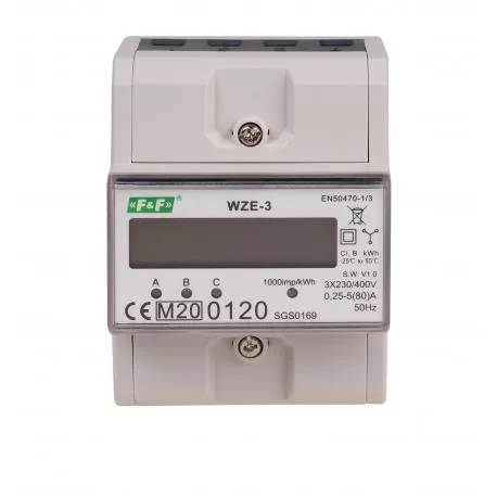Trójfazowy licznik zużycia energii 80A