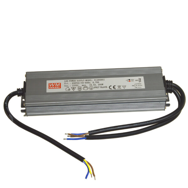 Zasilacz LED 12V 200W slim napięciowy IP67 aluminium