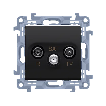 Gniazdo antenowe czarne r-tv-sat