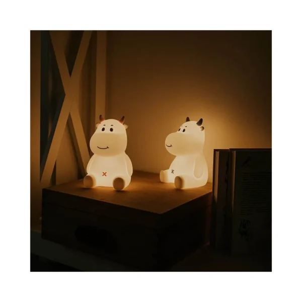 lampka nocna LED krówka niebieska - włączona