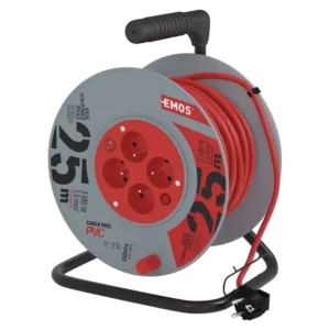 Przedłużacz Bębnowy 25 m 4x Gniazdo 230V PVC 1,5 mm² – Emos P194253