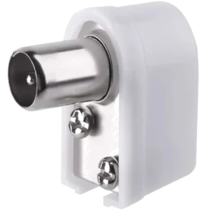 Wtyczka antenowa kątowa IEC (biała) – EMOS K1421
