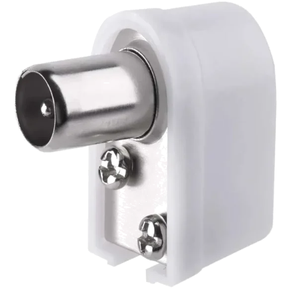 Wtyczka antenowa kątowa IEC (biała) – EMOS K1421
