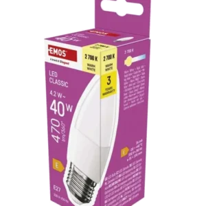 Żarówka LED Świeczka E27 4,2W 470 lm Ciepła Biel 2700K EMOS CLASSIC ZQ4E21