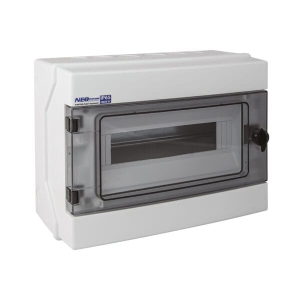 Rozdzielnica hermetyczna natynkowa RH-12 NEO Series, 12-modułowa (1×12), IP65, IK07, 1000V DC – Elektro-Plast