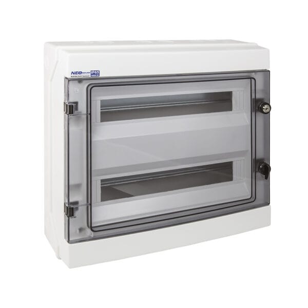 Rozdzielnica hermetyczna natynkowa RH-36/2 NEO Series, 36-modułowa (2×18), IP65, IK07, 1000V DC – Elektro-Plast