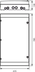 Rozdzielnica hermetyczna natynkowa RH-72/4 NEO Series, 72-modułowa (4×18), IP65, IK07, 1000V DC – Elektro-Plast 3 36.172 1