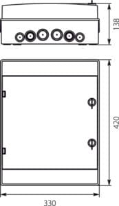 Rozdzielnica hermetyczna natynkowa RH-24 NEO Series, 24-modułowa, IP65, IK07, 1000V DC – Elektro-Plast 5 36.24 1 1