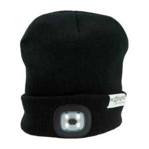 Czapka z latarką LED Czarna 1W 6500K Akumulator USB