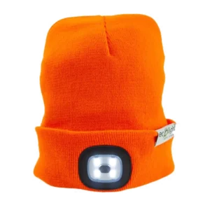 Czapka z latarką LED pomarańczowa 1W 6500K USB Ecolight EC20589