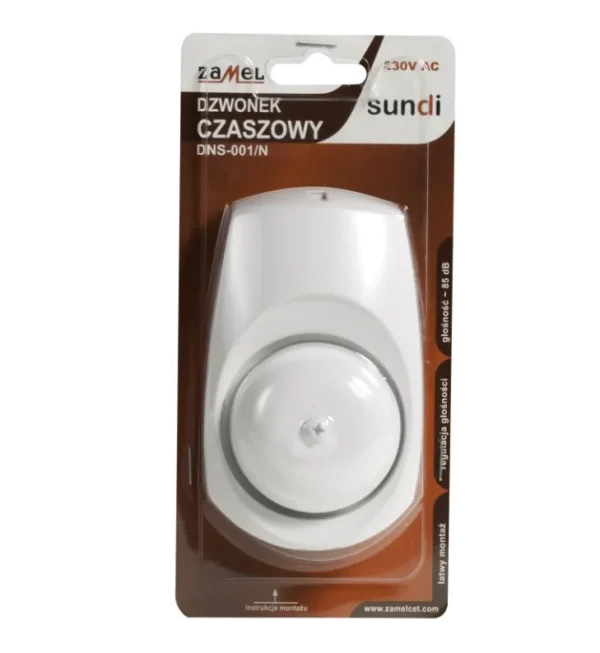 Dzwonek czaszowy 230V biały DNS-001N-BIA Zamel