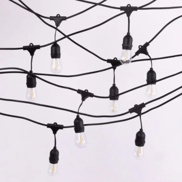 Girlanda Ogrodowa LED 10m 10xG45 E27 1W 2700K IP44 Czarna EC20087