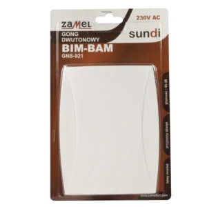 Gong dwutonowy BIM-BAM 230V 85dB biały Zamel GNS-921-BIA