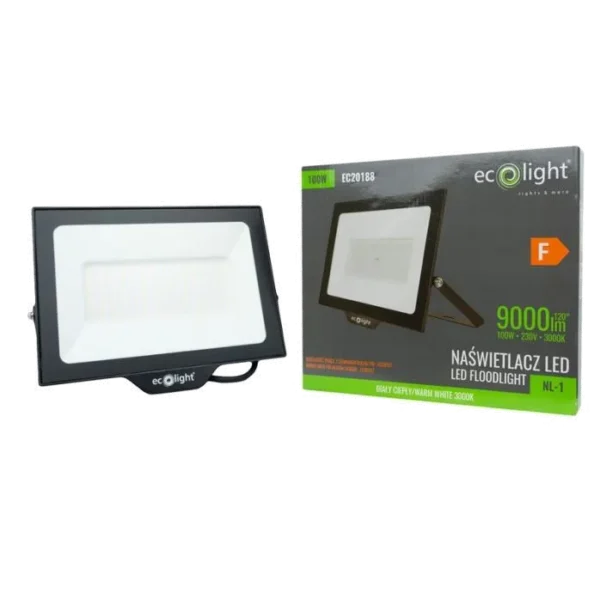 Naświetlacz LED 100W 3000K 9000lm IP65 NL-1 EcoLight EC20188