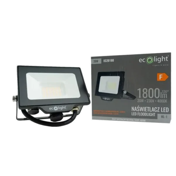 Naświetlacz LED 20W 4000K 1800lm IP65 NL-1 EcoLight EC20180