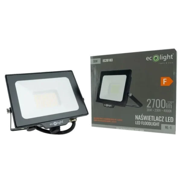 Naświetlacz LED 30W 4000K 2700lm IP65 NL-1 EcoLight EC20183