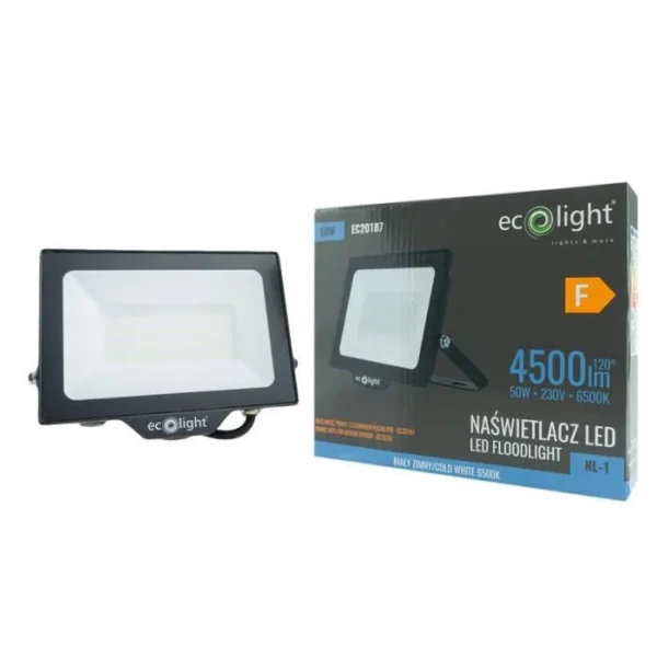 Naświetlacz LED 50W 6500K 4500lm IP65 NL-1 EcoLight EC20187