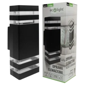 Oprawa elewacyjna 2xGU10 IP54 czarna aluminium OE-1C EC79004