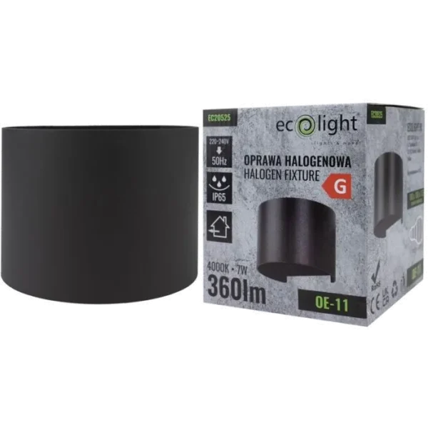 Oprawa elewacyjna LED 7W 4000K IP65 antracyt okrągła EcoLight OE-11 EC20525