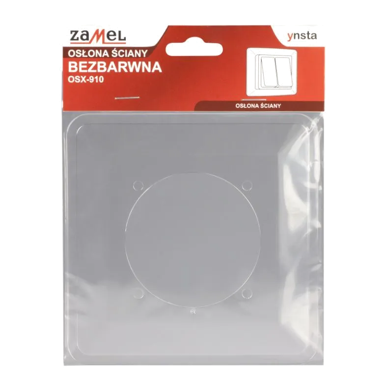 Osłona ściany pojedyncza bezbarwna 130x130x1 mm Zamel OSX-910-BZB 1 Osłona ściany Zamel OSX-910-BZB