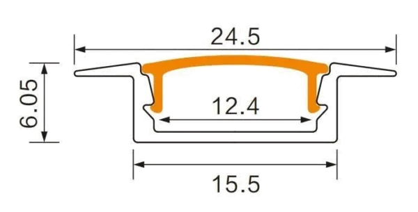 Profil aluminiowy podtynkowy P02 czarny EC20614 EcoLight