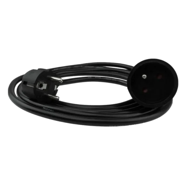 Przedłużacz 1 gniazdo 3m z uziemieniem 3x1.5mm² czarny M20568