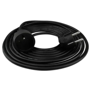 Przedłużacz 1 gniazdo 5m z uziemieniem czarny 3x1.5mm² Ecolight M20569