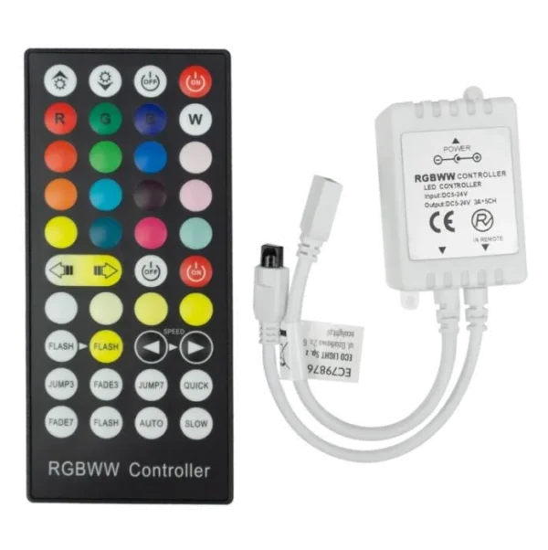 Sterownik LED RGB+CCT 24A 288W z pilotem 40P IR – EC79876