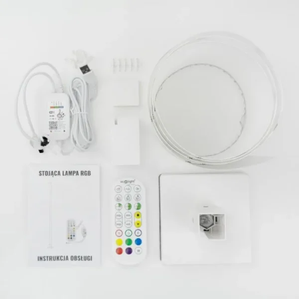 Stojąca lampa RGB muzyczna LED TUYA biała EcoLight EC20545