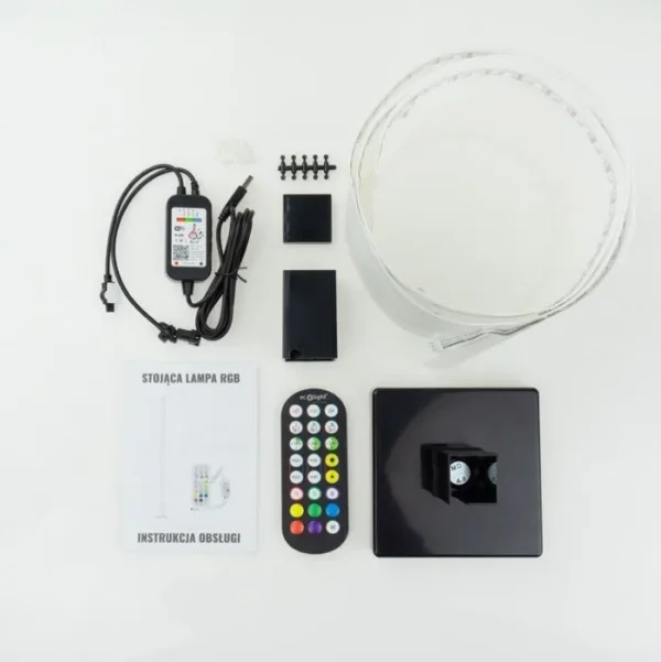 Stojąca lampa RGB muzyczna LED TUYA czarna EcoLight EC20546