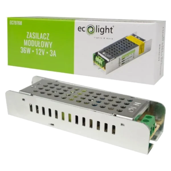 Zasilacz LED 36W 12V 3A IP20 SLIM EC79768