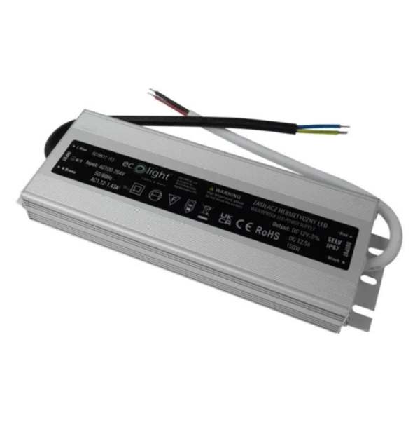 Zasilacz LED hermetyczny 150W 12V 12.5A IP67 wodoodporny EC79611
