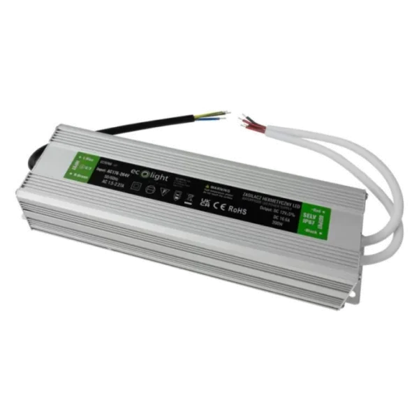 Zasilacz LED hermetyczny 200W 12V 16.6A IP67 EcoLight EC79766