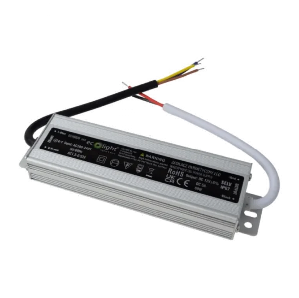 Zasilacz LED hermetyczny 60W 12V 5A IP67 EC79609