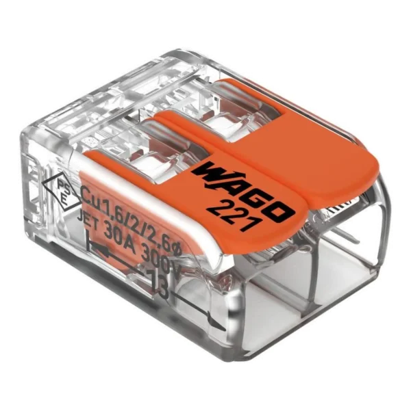Złączka WAGO uniwersalna 2×6 mm² z dźwigniami, seria 221-612