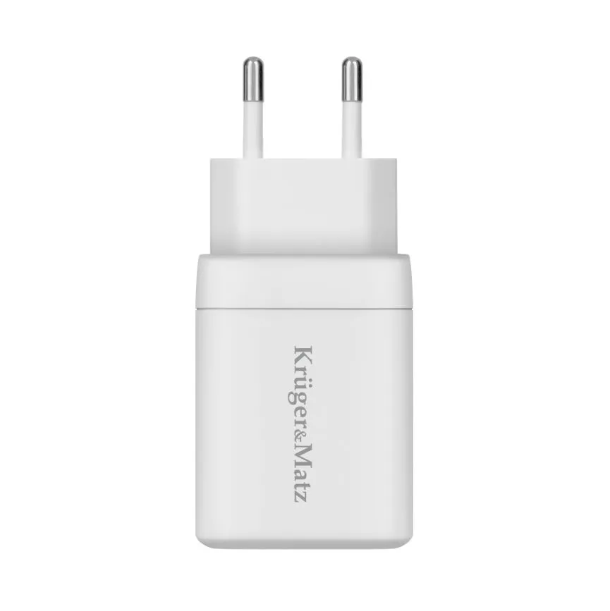 Ładowarka sieciowa 45 W GaN USB A + USB-C Power Delivery + Quick Charge Kruger&Matz KM0856 5 Ładowarka sieciowa 45 W GaN USB A + USB-C KrugerMatz KM0856