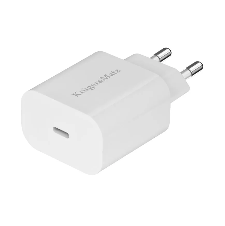 Ładowarka sieciowa USB-C Power Delivery 18 W – Kruger&Matz KM0850 1 Ładowarka sieciowa USB-C Power Delivery 18 W – Kruger&Matz KM0850