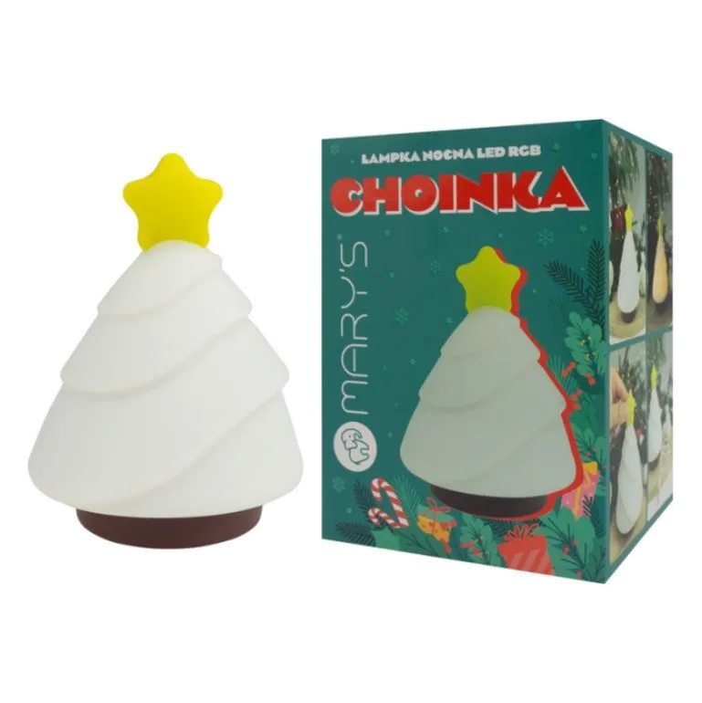 Lampka Nocna LED Choinka RGB – Silikonowa, Ciepła/Zimna Biel, 1200mAh, Mary’s Choinka 4 Lampka Nocna LED Choinka RGB