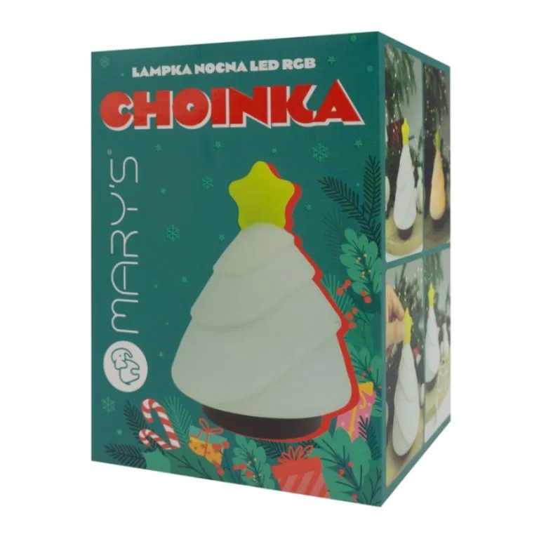 Lampka Nocna LED Choinka RGB – Silikonowa, Ciepła/Zimna Biel, 1200mAh, Mary’s Choinka 5 Lampka Nocna LED Choinka RGB