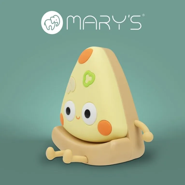 Lampka nocna LED Pizza – neutralne światło 4000K, akumulatorowa, silikonowo/plastikowa – przyjazna dzieciom ⭐ MARY'S 1 lampka nocna pizza