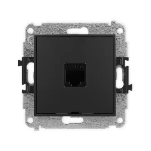 Karlik MINI Gniazdo komputerowe pojedyncze RJ45 kat.6 czarny mat 12MGKBO-3