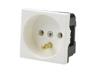 Gniazdo sieciowe 2P+Z 45×45 Białe